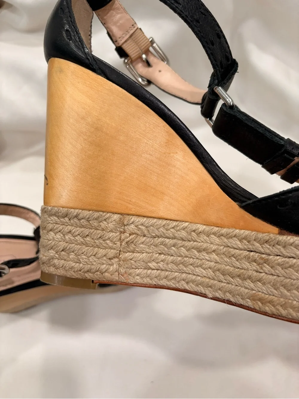 Coach Gala Pebble Grain Leather Black Wedge Size 6 Woman’s